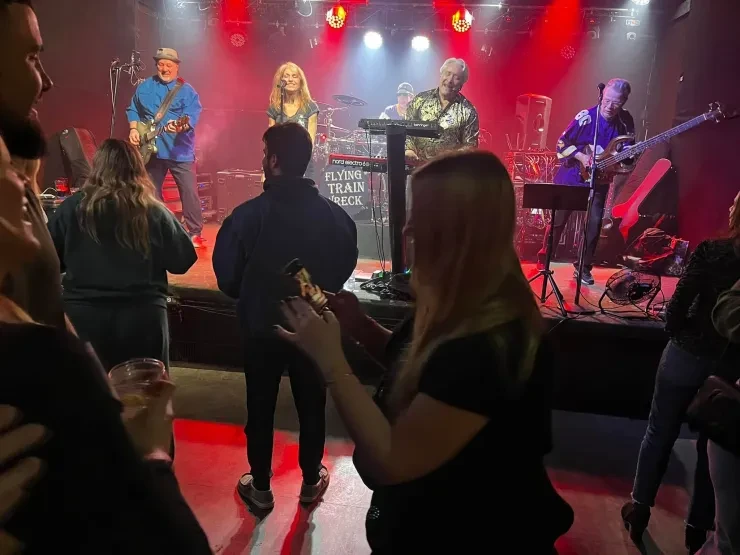 Flying Train Wreck full band performing at a wedding